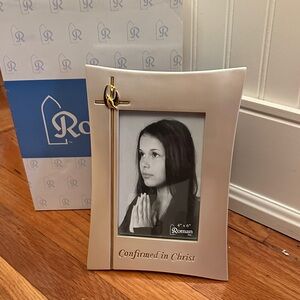 Roma Silver Confirmation Religious Photo Frame 4 x 6 New With Box